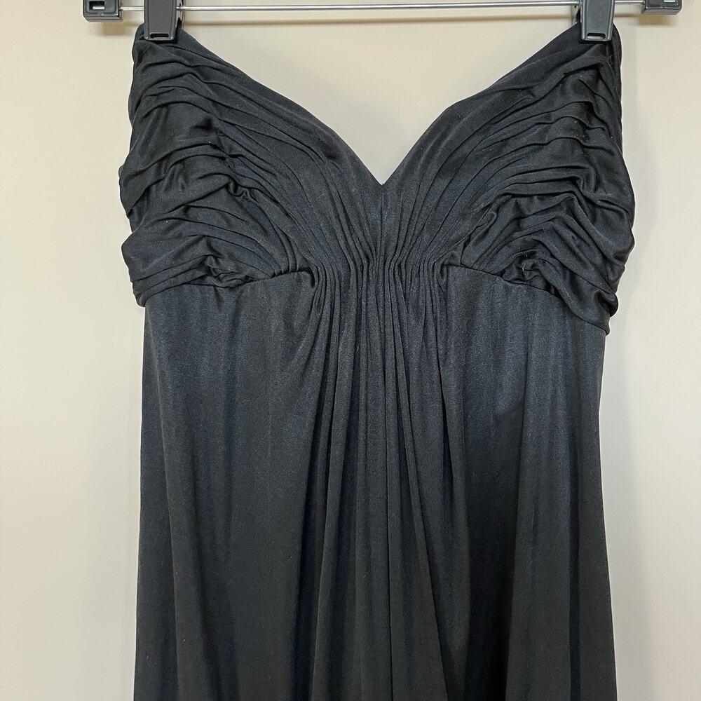 Foley Pleat Front Silk Dress Black Size M